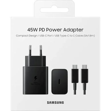 ЗП Samsung 45W with Type-C to Type-C cable Black (EP-T4511XBEGEU)
