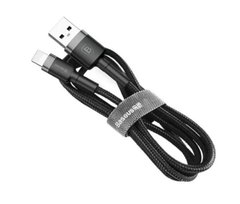 Lightning кабель USB Baseus Cafule SE 2.4A/1m Black-Grey (CALKLF-BG1)