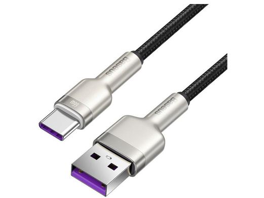 Type-C кабель USB Baseus Cafule Metal 66W 1m Black (CAKF000101)