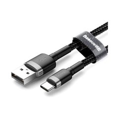 Type-C кабель USB Baseus Cafule 3.0A/1m Black/Grey (CATKLF-BG1)