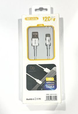 Type-C кабель USB Wesdar White 1.2 m (T289-C)