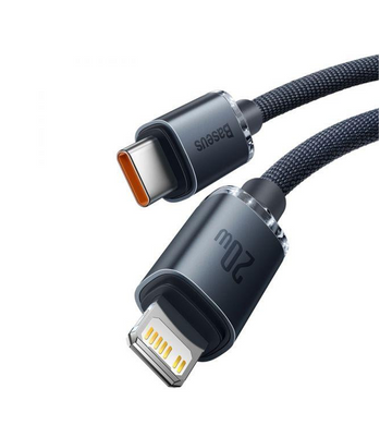 Type-C to Lightning кабель Baseus Crystal Shine 20W 1.2m Black (CAJY000201)