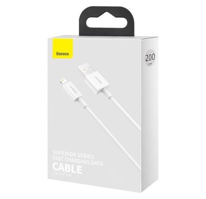 Lightning кабель USB Baseus Superior Series 2m White (CALYS-C02)