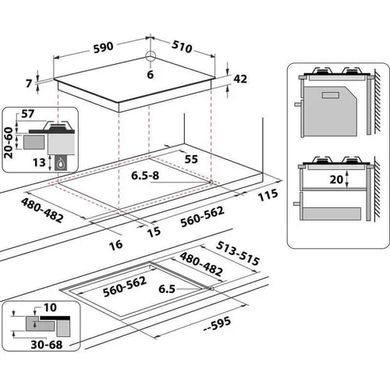 Варочная поверхность газовая Whirlpool AKT6465NB1